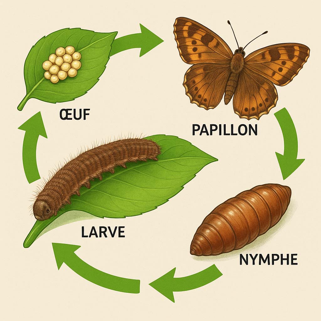cycle de vie chenille marron