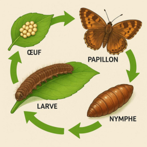 cycle de vie chenille marron