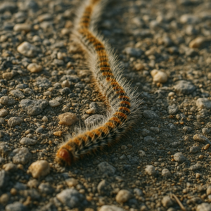 chenille jaune et noire