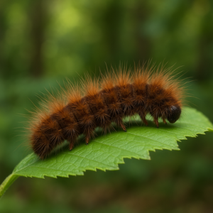 chenille marron poilu