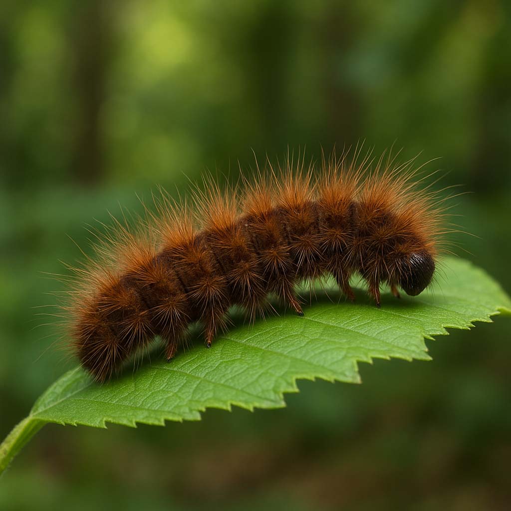 chenille marron poilu