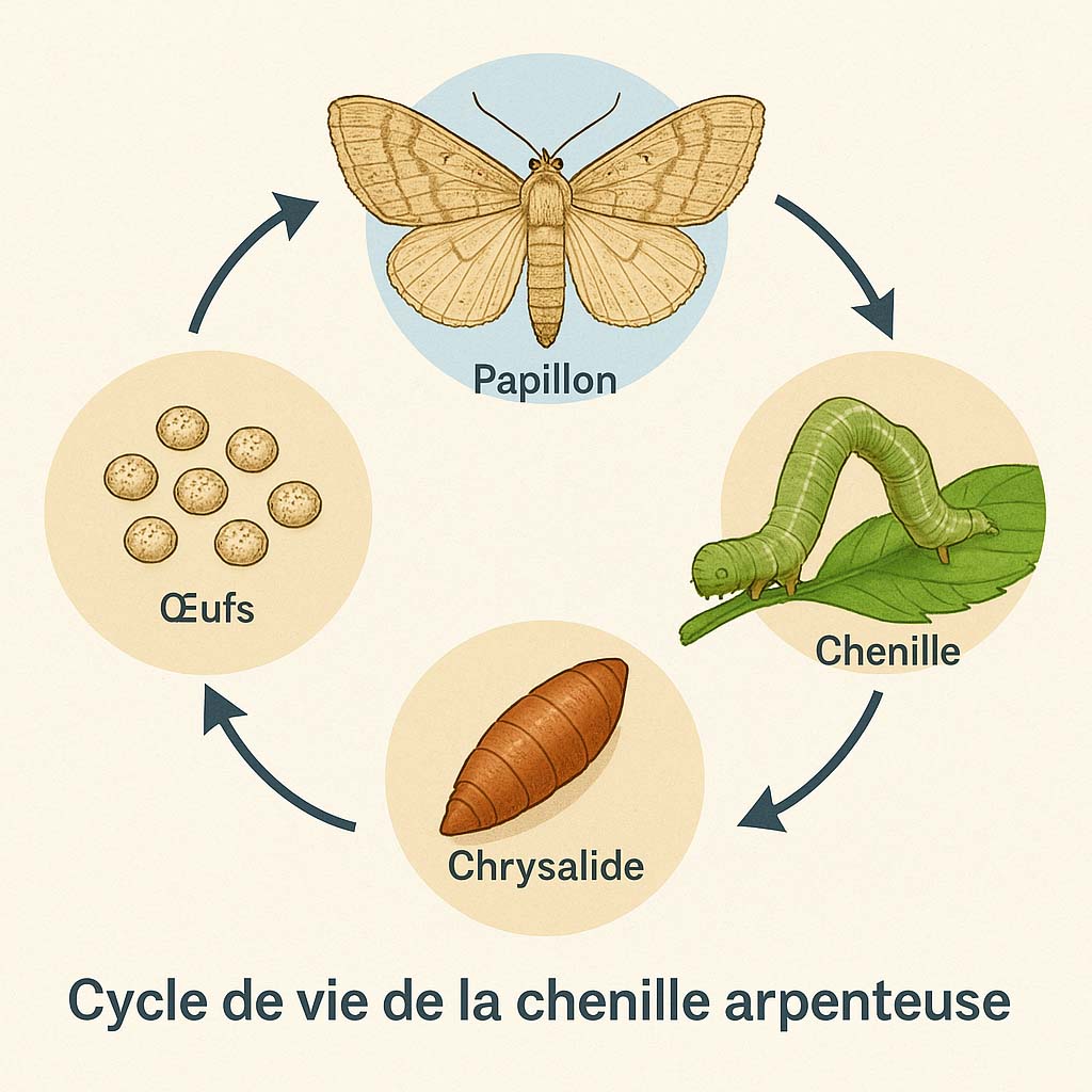 cycle de vie chenille arpenteuse